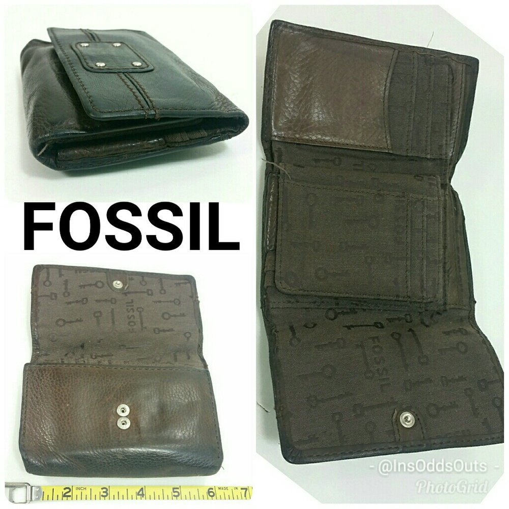 Men's Fossil Leather Wallet, Trifold, Large Wallet
